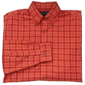 NWOT Brooks Brothers Non-Iron Cotton Shirt Orange Gray White Check Men's Size M